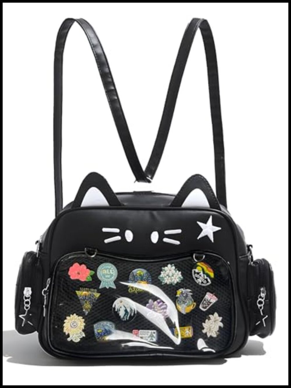PU Leather Ita Bag Backpack Pin Display Crossbody Bag with Insert